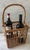 Vintage 4 Bottle Wicker Wine Basket For Sale In Austin - Image 6 of 11
