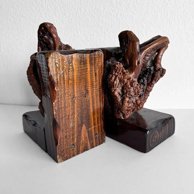 Vintage Burlwood Bookends - a Pair For Sale In Los Angeles - Image 6 of 9