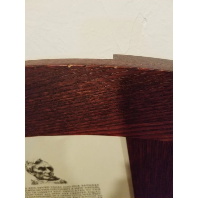Oak Arts and Crafts Style Framed Lincoln Speech For Sale - Image 4 of 8
