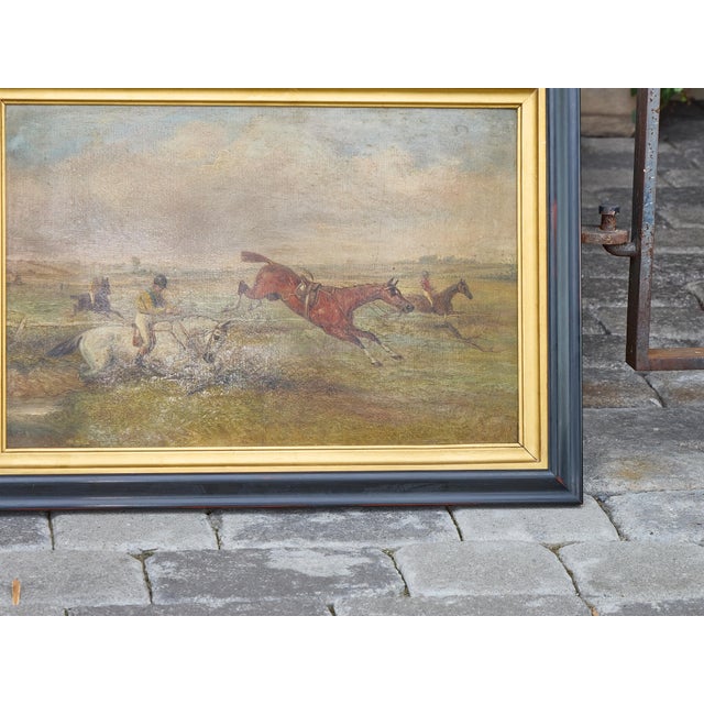 A dynamic pair of steeplechase paintings capturing the intensity, risk, and rhythm of cross-country equestrian sport....