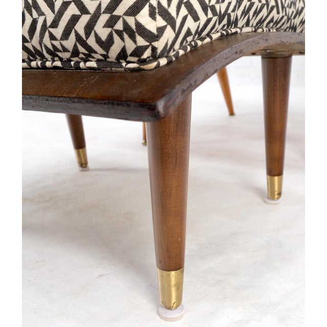 Brown Mid-Century Modern Bent Plywood Scoop Shape Chair & Ottoman on Dowel Legs Mint For Sale - Image 8 of 18