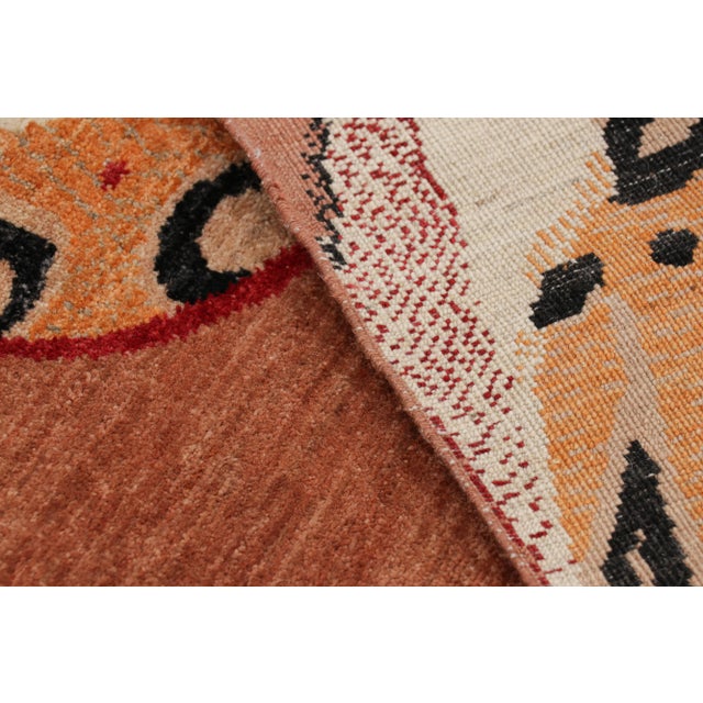 Animal Skin Rug & Kilim’s Contemporary Tiger Rug in Red With Black and Orange Pictorial For Sale - Image 7 of 7