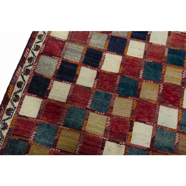 Hand-Knotted Gabbeh Nomadic Rug For Sale - Image 5 of 11
