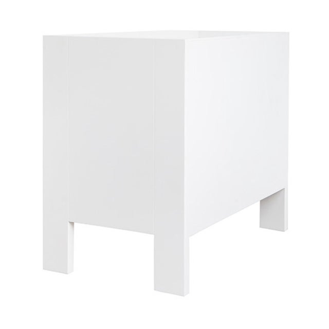 Contemporary Matthew Izzo Home Andre Fluted Detail Matte White Lacquer Two Drawer Side Table With Brass Hardware For Sale - Image 3 of 5