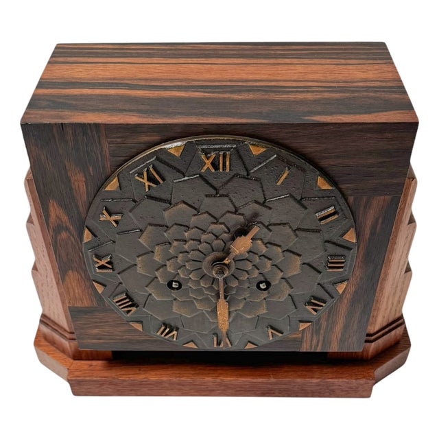 Art Deco Amsterdamse School Mantel Clock by Mundiklok, 1920s For Sale