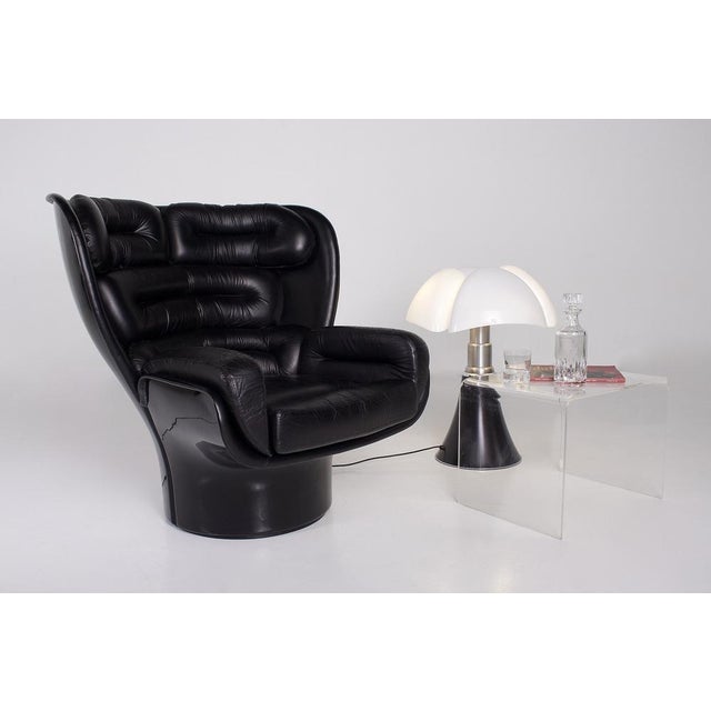 Black Elda Black Armchair by Joe Colombo, 1960s For Sale - Image 8 of 13