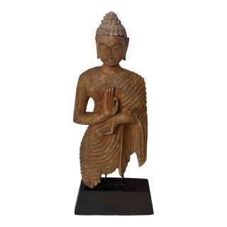 Mid 20th Century Wooden Quan Yin Figure For Sale