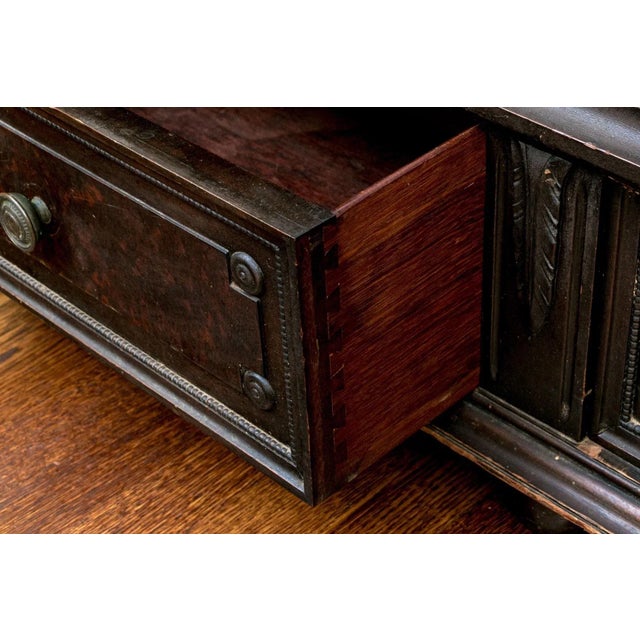 Wood Antique Neoclassical Revival Bookcase Display Cabinet For Sale - Image 7 of 7