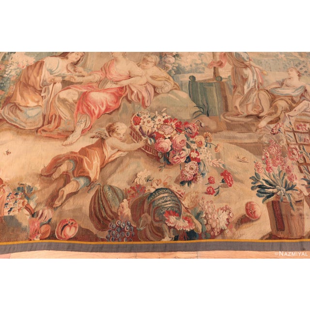 Beautiful Antique Pictorial French Silk and Wool Tapestry, Country of Origin: France, Circa Date: 1900