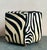 Wood Vintage Boho Zebra Ottoman For Sale - Image 7 of 8