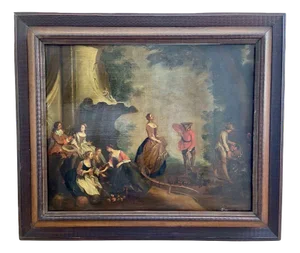 Gallant Scene in a Garden, Oil on Canvas