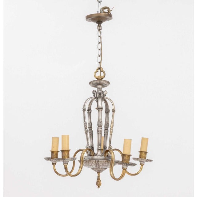 Baroque Dutch Baroque Style Pewter and Brass Chandelier For Sale - Image 3 of 9