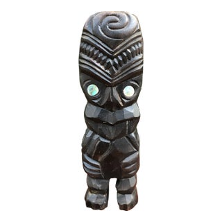 Vintage Mid 20th Century Hand Carved South Pacific Māori Tiki Figure For Sale