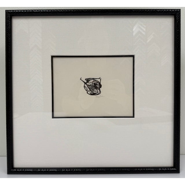 Mid-Century Modern 1952, Untitled [Dog] From Castle Street Dogs, Set of 3 Framed and Matted Woodblock Prints, Artist Leonard Baskin For Sale - Image 3 of 10