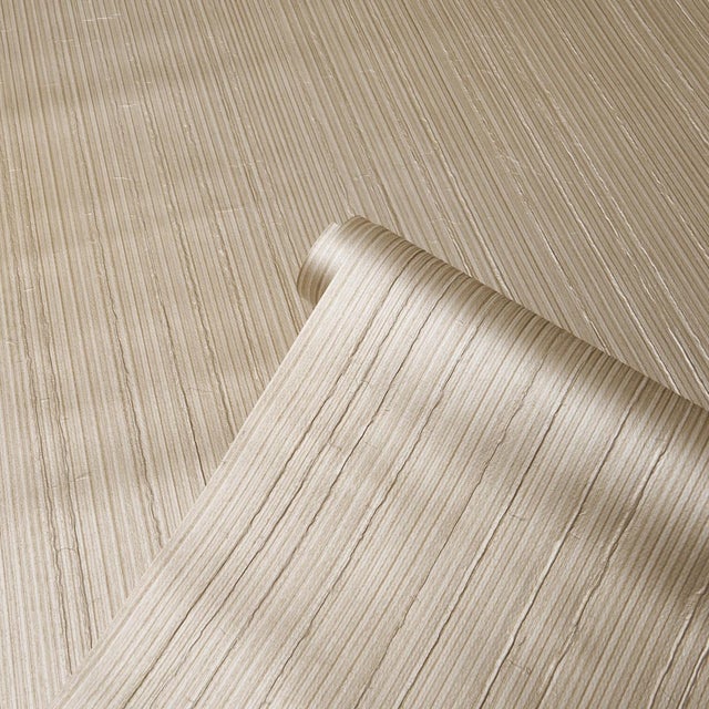 Contemporary SAMPLE - Schumacher Rimini Rib Vinyl Wallpaper In Champagne For Sale - Image 3 of 3