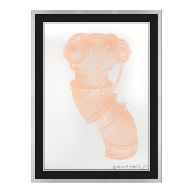 1970 Unit (Hydrant) (f.107) Pop Art Peach Lithograph Robert Rauschenberg For Sale