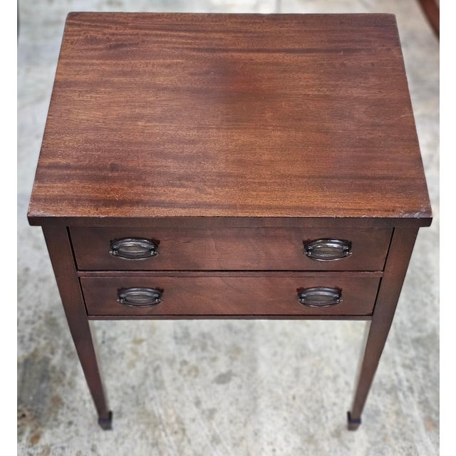 1940s Handley Johnson Handley Federal Mahogany Two-Drawer Side Table For Sale - Image 10 of 12