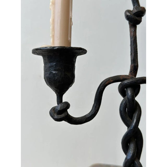 Antique Forged Iron Twisted Candelabra, Circa Early 19th Century For Sale - Image 10 of 12