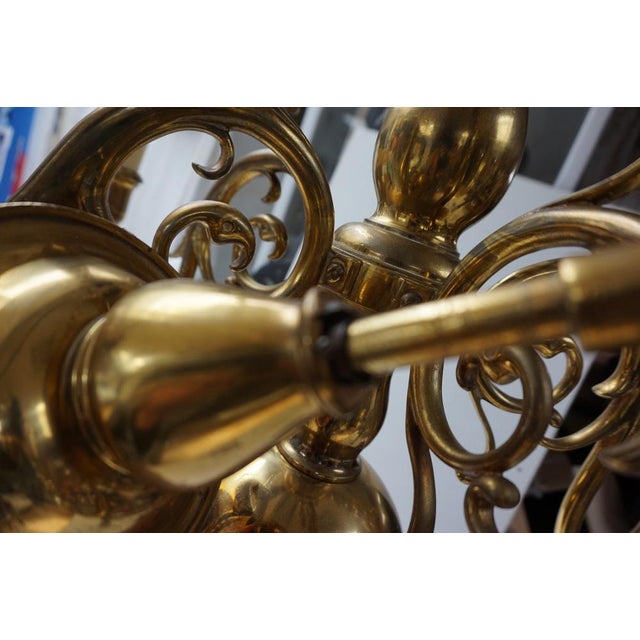Dutch Colonial Rembrandt 5 Light Bronze Chandelier, 1870s For Sale - Image 15 of 18