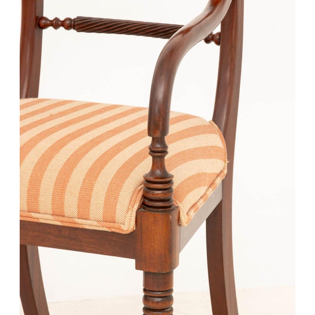 Mid 20th Century Pair of Regency Style Mahogany Armchairs For Sale - Image 5 of 6