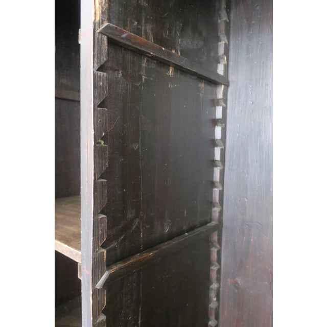 Antique Carved Oak Farmhouse Wardrobe, 1780 For Sale - Image 12 of 18
