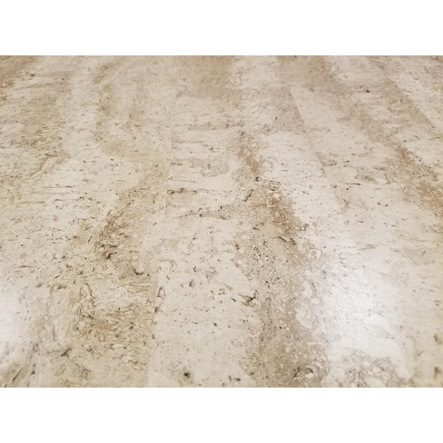 Contemporary Travertine Stone Coffee Table For Sale - Image 3 of 3