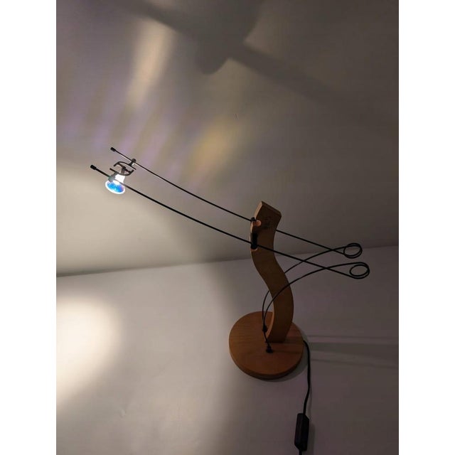 Black Vintage Table Lamp in Plywood For Sale - Image 8 of 9