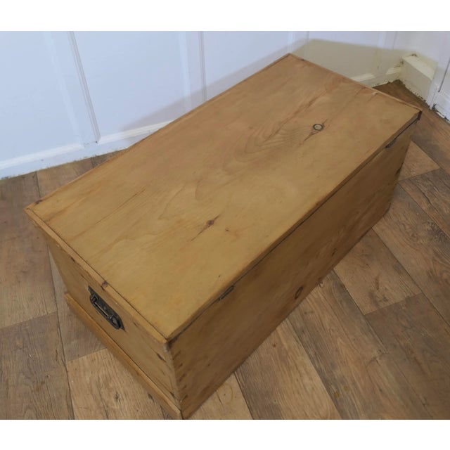 Wood Large Victorian Pine Blanket Box For Sale - Image 7 of 7