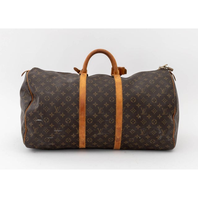 Late 20th Century Vintage Louis Vuitton Monogram "Keepall" Travel Bag For Sale - Image 5 of 8