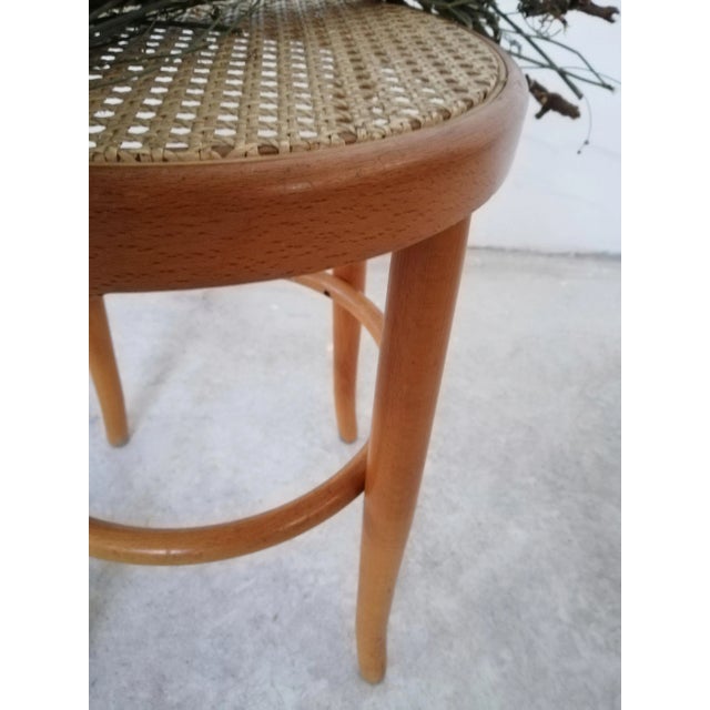 Viennese Wood and Straw Stool For Sale - Image 9 of 11