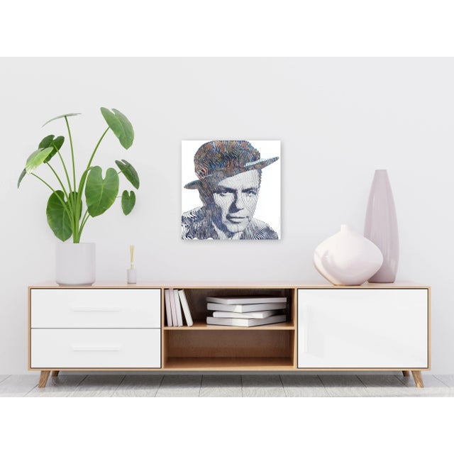 Blue "Frank Sinatra Singing in the Rain" Original Artwork by Virginie Schroeder For Sale - Image 8 of 10