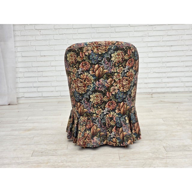 Danish Cocktail Lounge Chair in Furniture Jacquard Fabric, 1960s For Sale - Image 6 of 17