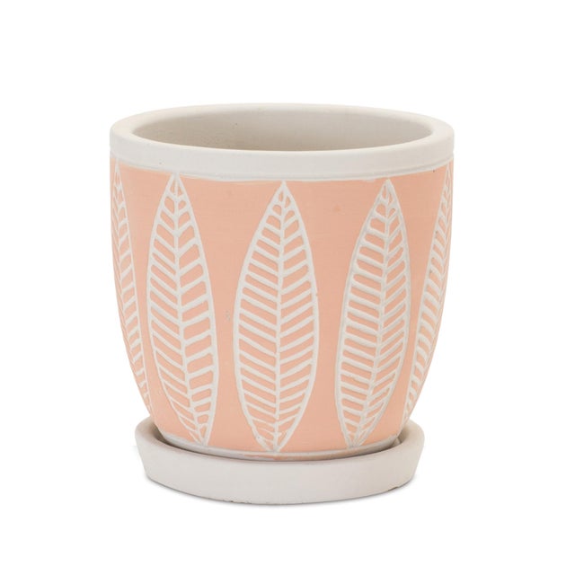 Modern Stone Planter with Plate (Set of 2) For Sale - Image 3 of 3