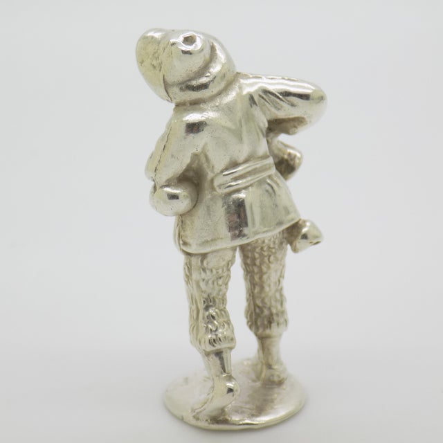 Vintage Italian Handmade Genuine Silver Christmas Bagpipe Player Solid Figurine, Made in Tuscany (Florence, Italy) For Sale - Image 6 of 9