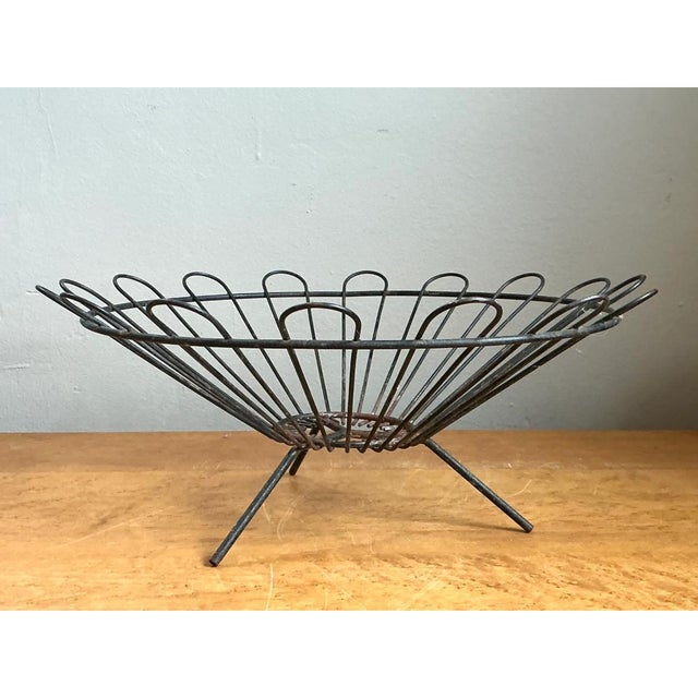 Metal Vintage Metal Wire Basket For Sale - Image 7 of 12
