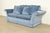 Contemporary Baker Furniture Blue Velvet Upholstered Roll Arm Sofa For Sale - Image 3 of 13