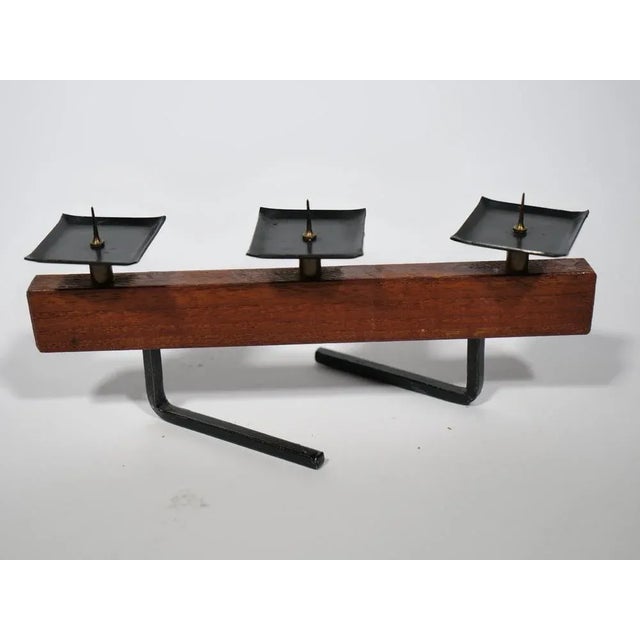 1960s Scandinavian Candlestick in Teak, 1960 For Sale - Image 5 of 6