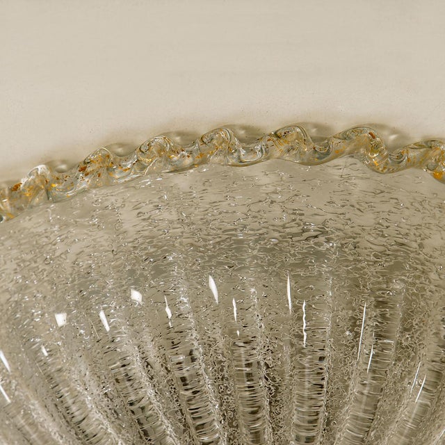 Flush Mount in Pink Salmon and Clear Murano Glass from Barovier & Toso, Italy For Sale - Image 6 of 13