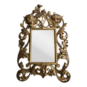 1960s Vintage Solid Brass Cherub Picture Frame