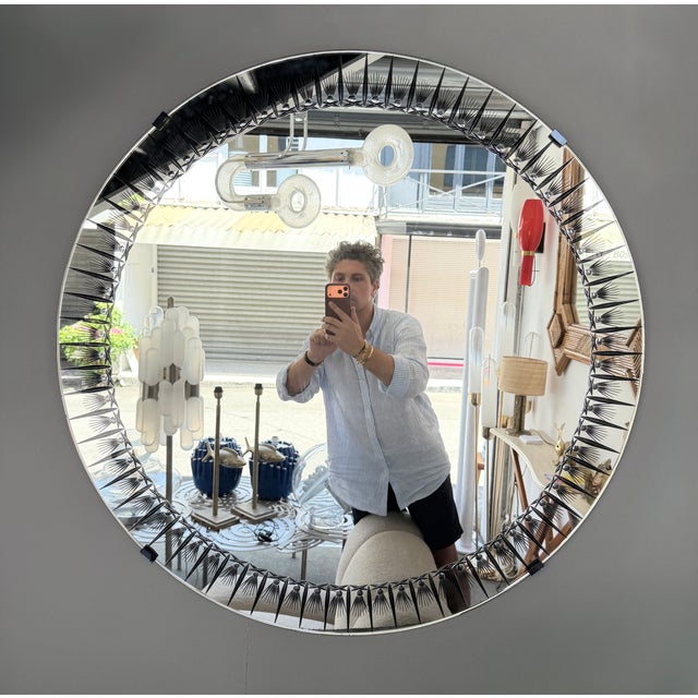 Mirror Glass Palmette by Cristal Art Italy, 1960s For Sale - Image 9 of 13