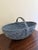 French Country Large Early 20th Century American Blue Splint Oak Buttocks Basket For Sale - Image 3 of 10