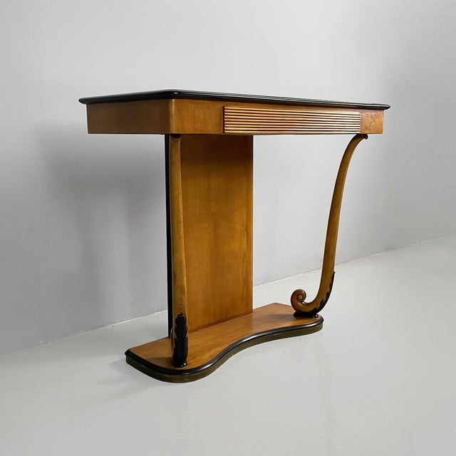 Black Italian Art Deco Console in Wood and Glass, 1930s For Sale - Image 8 of 16