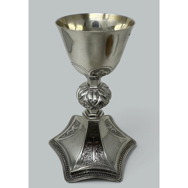 Antique Vintage Sterling Silver Wine Religious Goblet Chalice Irish 1912. 12ozs For Sale - Image 10 of 11