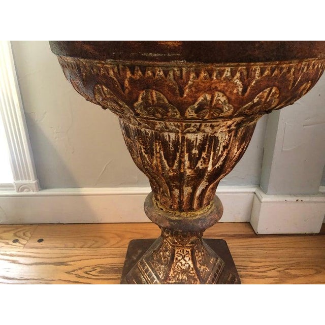 Copper Late 19th Century Iron Garden Urn Attributed to J. W. Fiske For Sale - Image 8 of 12