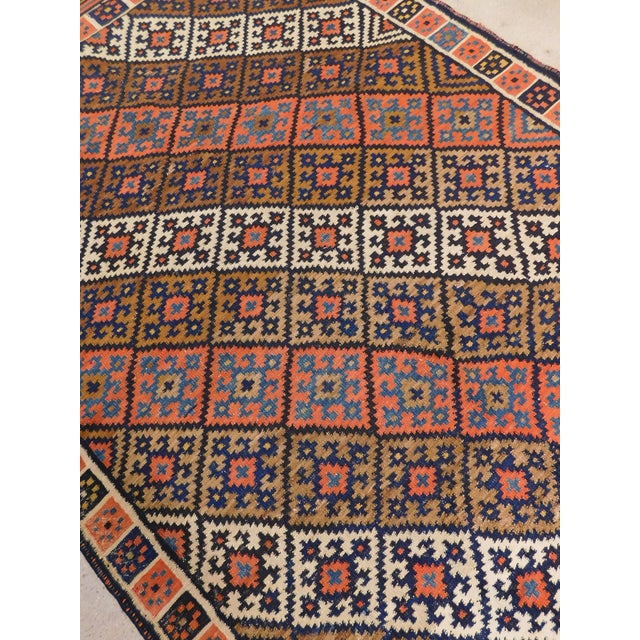 Industrial 1980s A Polychrome Kilim Flatweave Rug. 4'6"x 6'4" For Sale - Image 3 of 12