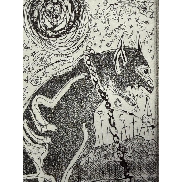 Black Late 20th Century Jerry Difalco (1952-2021 Nj/Pa) Framed Etching Aquatint Print #8/10, "Mon Paris", Surreal Gargoyes For Sale - Image 8 of 10