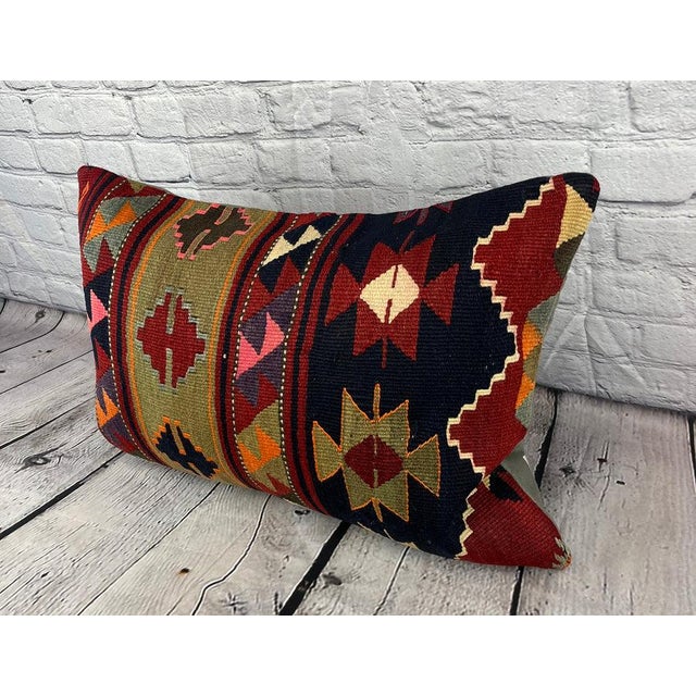 Turkish 16 x 24 Kilim Pillow Cappadocian Twilight Turkish Pillow Cushion Cover For Sale - Image 3 of 5