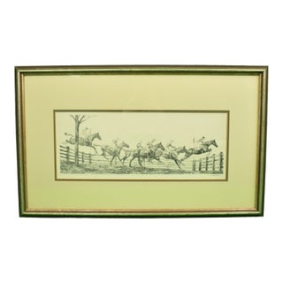 "New Jersey Hunt Cup" C1930 Drypoint by Paul Brown For Sale