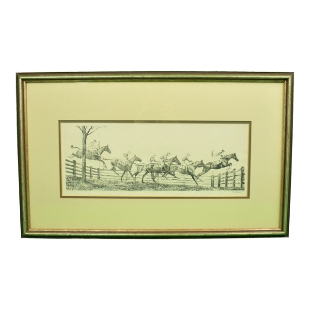 "New Jersey Hunt Cup" C1930 Drypoint by Paul Brown For Sale
