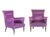 Set of Mid-Century Italian Modern Wood & Purple Fabric Armchairs in the style of Cesare Lacca, 1950s For Sale - Image 10 of 10
